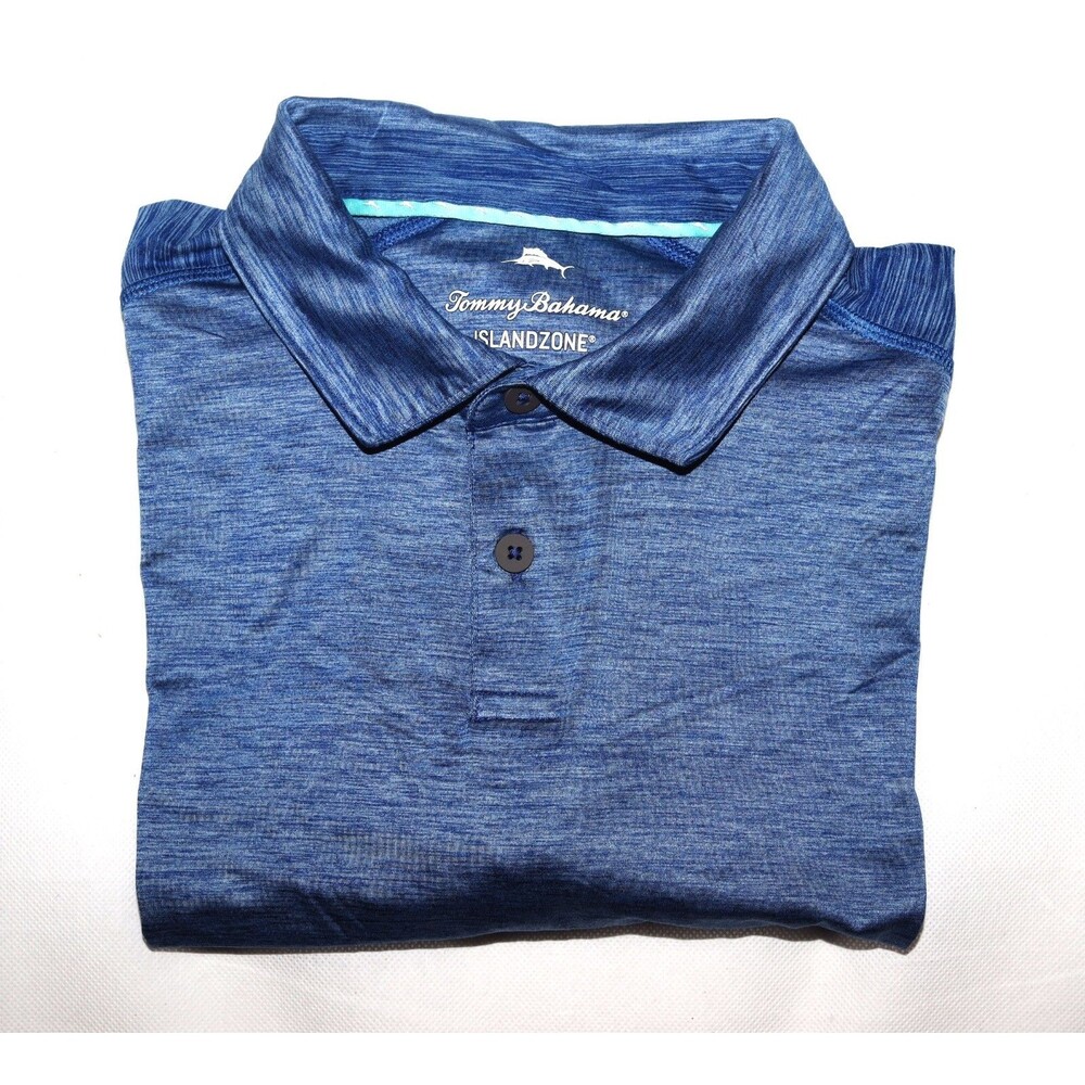 Tommy Bahama Island Zone Delray ST225201 Ocean Deep‎ Blue Polo Shirt Size Large - Picture 4 of 10
